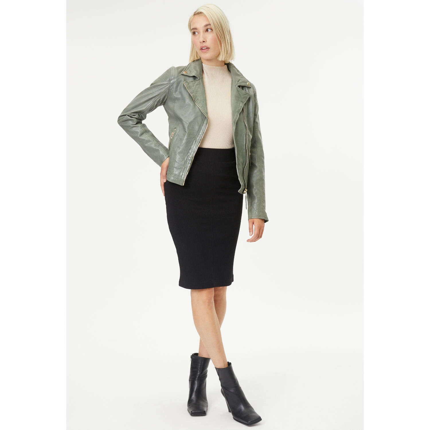 Kurtka skórzana damska Gipsy Sage Green GWCadiz – Kurtki skórzane