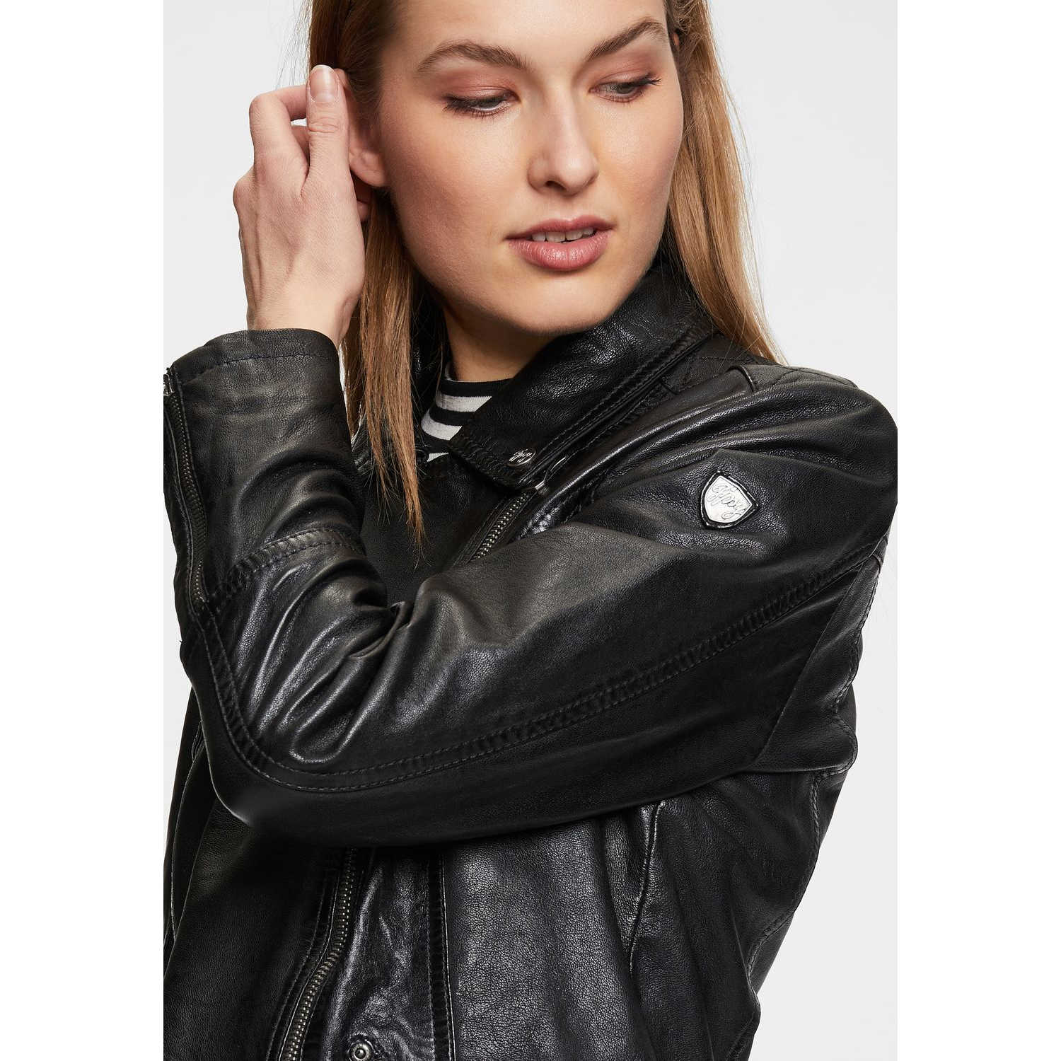 Długa skórzana kurtka damska Gipsy Czarna GWCaro – BLACK FRIDAY