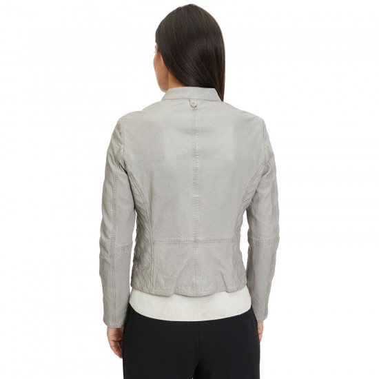 Kurtka skórzana damska Gipsy srebrnoszara GWCharu