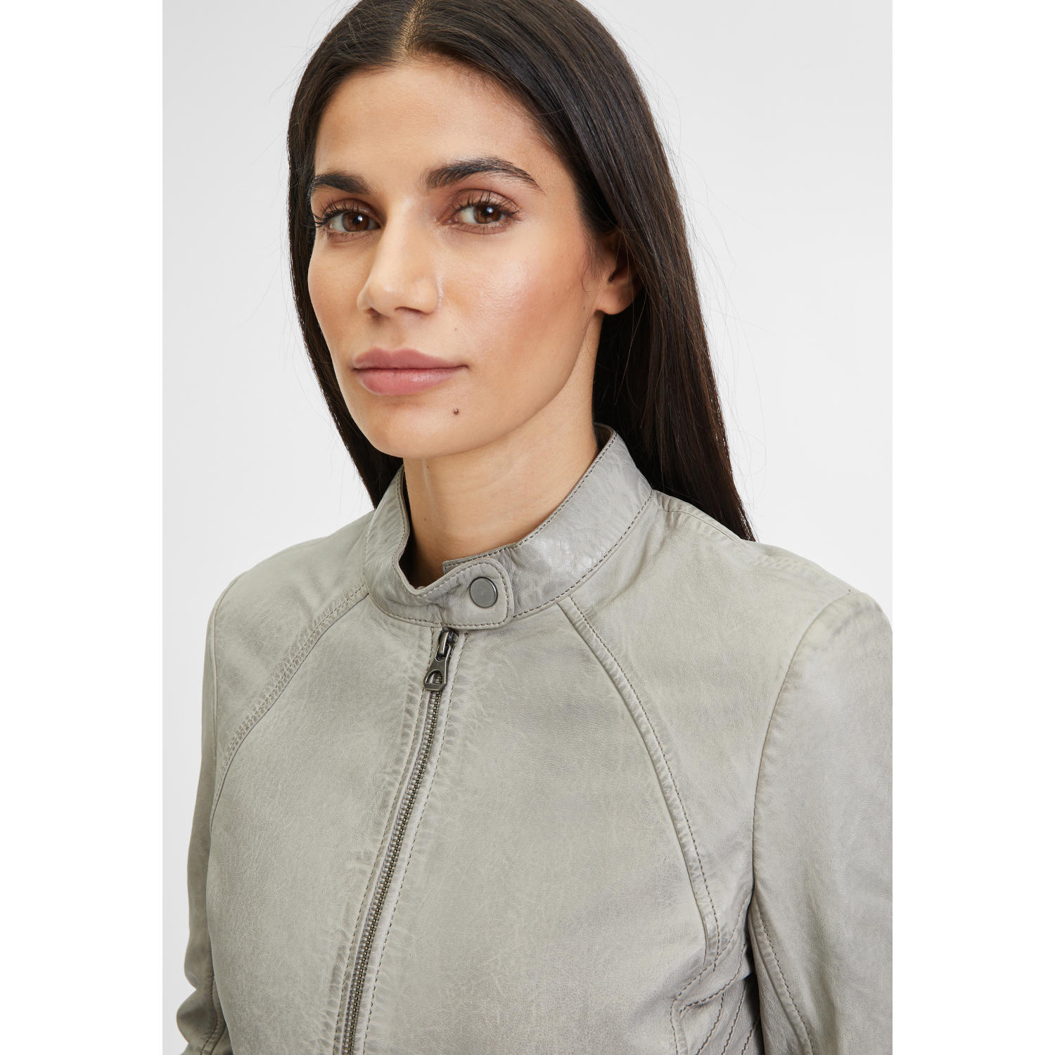 Kurtka skórzana damska Gipsy srebrnoszara GWCharu – BLACK FRIDAY