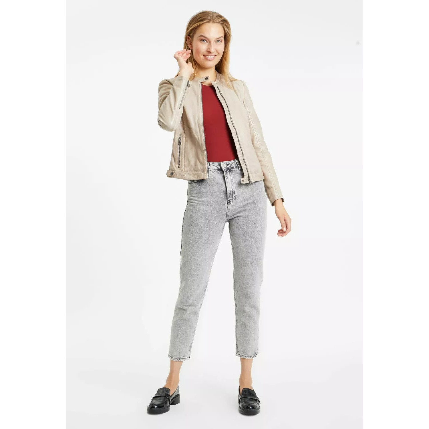 Kurtka skórzana damska Gipsy srebrnoszara GWJollie – BLACK FRIDAY