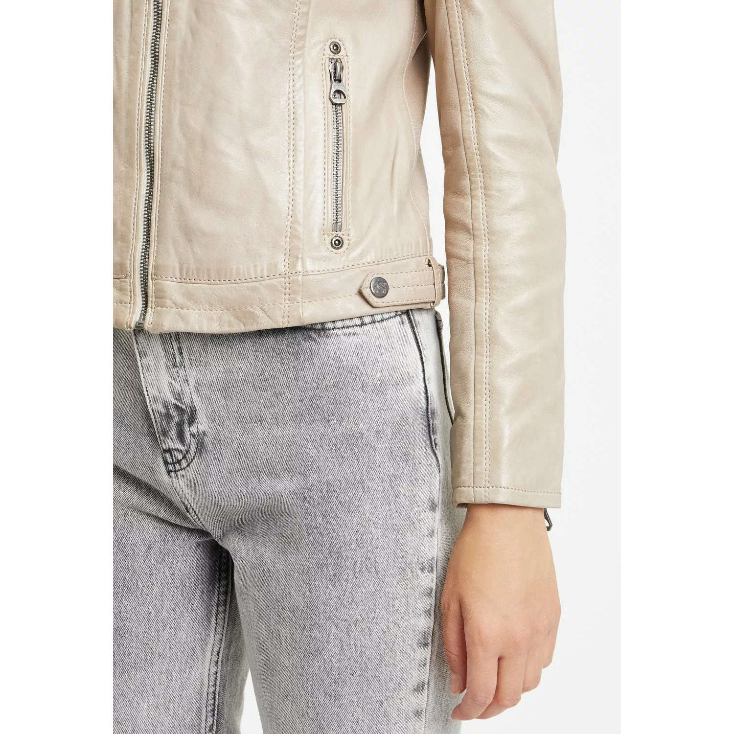 Kurtka skórzana damska Gipsy srebrnoszara GWJollie – BLACK FRIDAY