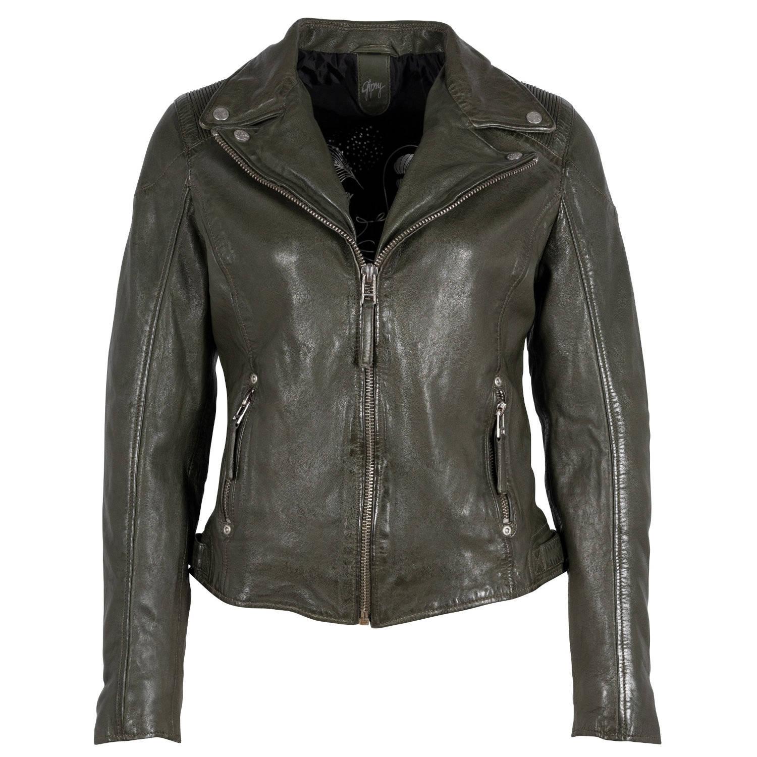 Kurtka skórzana damska Gipsy Zielona GWMaizy – BLACK FRIDAY