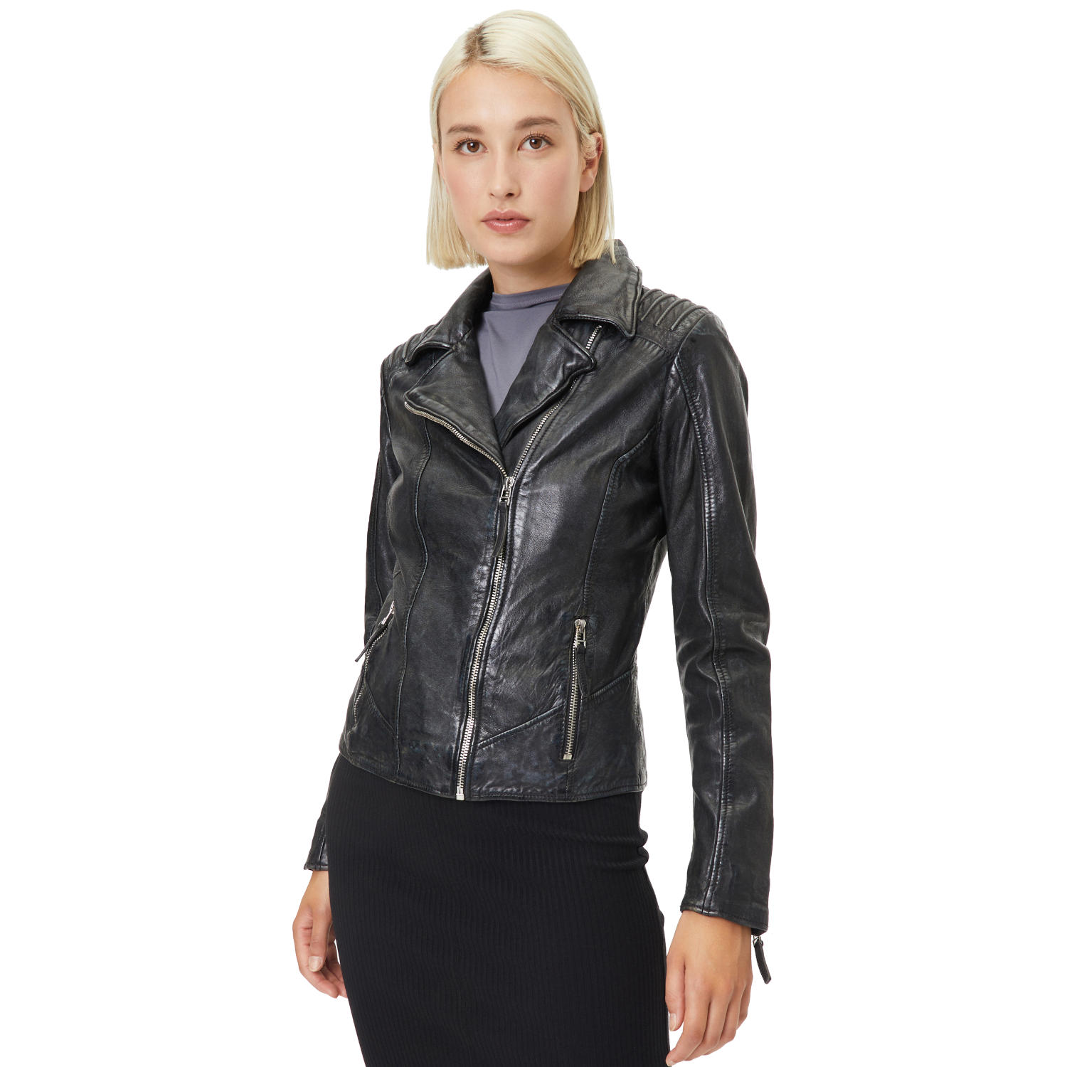Kurtka skórzana damska Gipsy Czarna Vintage GWPekka – Kurtki skórzane