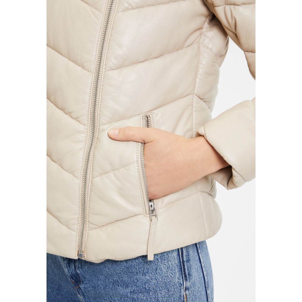 Kurtka skórzana damska Gipsy Beżowa GWRomea - readytowear