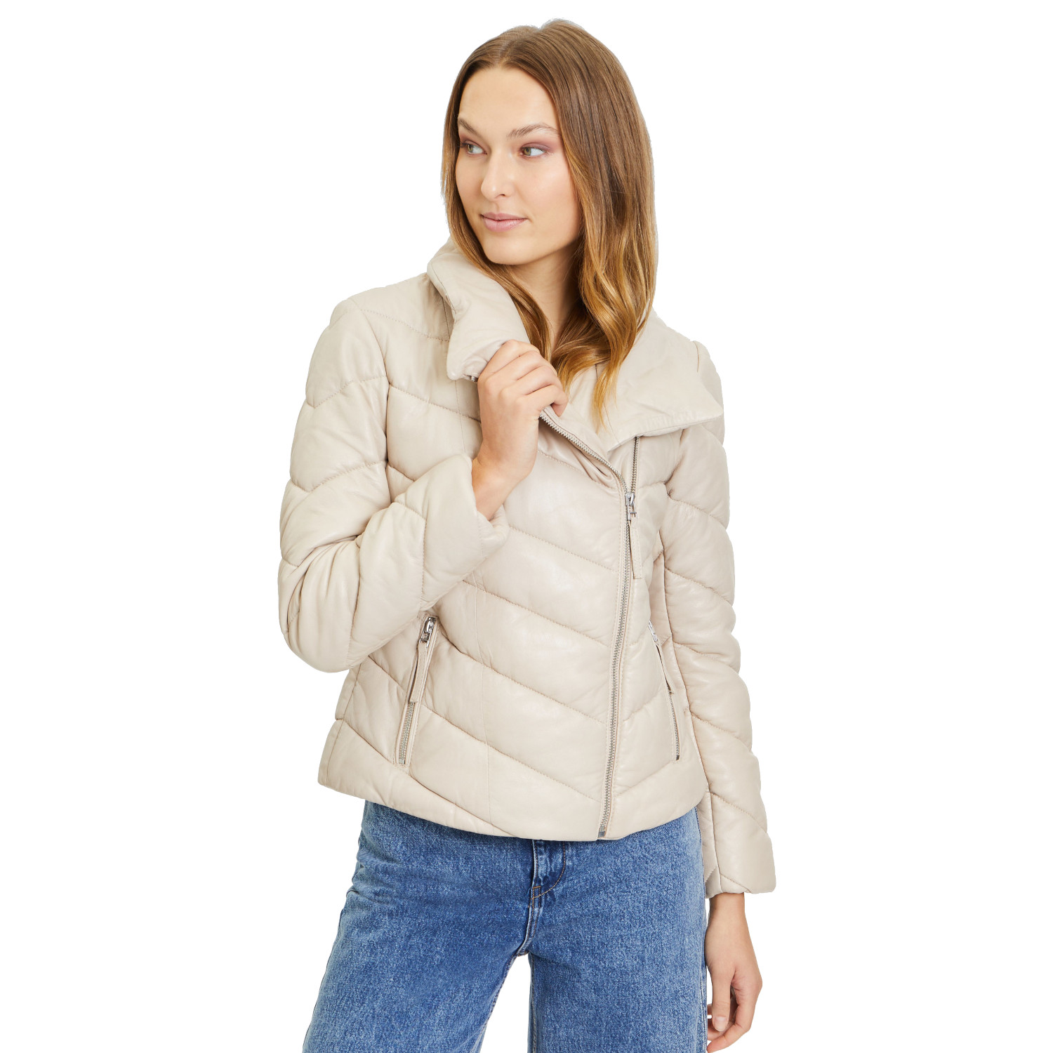 Kurtka skórzana damska Gipsy Beżowa GWRomea – BLACK FRIDAY