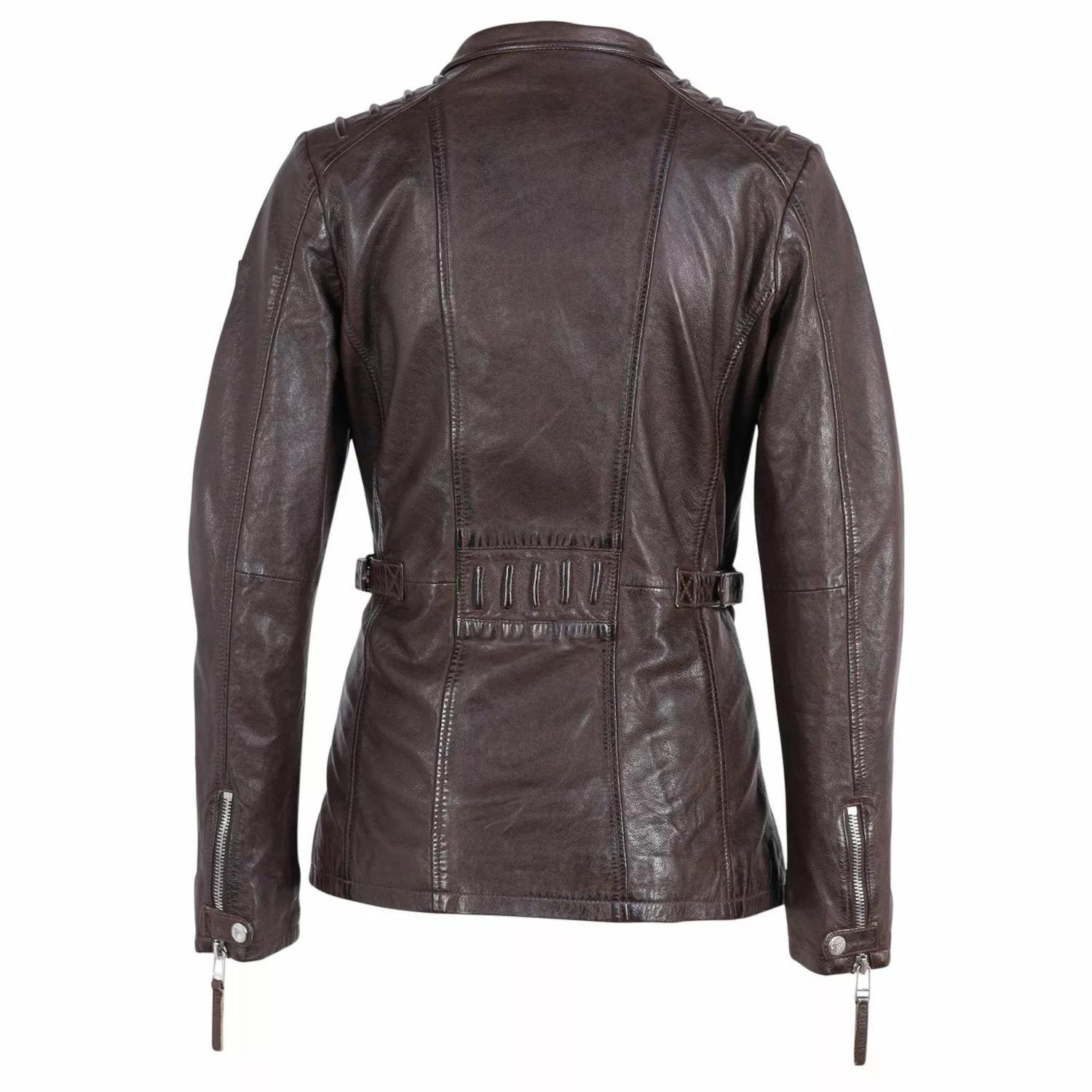 Długa skórzana kurtka damska Gipsy Ciemnobrązowa GWScandel – BLACK FRIDAY