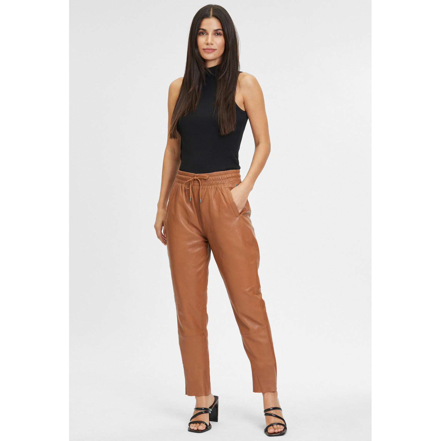 Damskie skórzane spodnie Gipsy Cognac GWTariza – BLACK FRIDAY Damskie skórzane spodnie Gipsy Cognac GWTariza – BLACK FRIDAY
