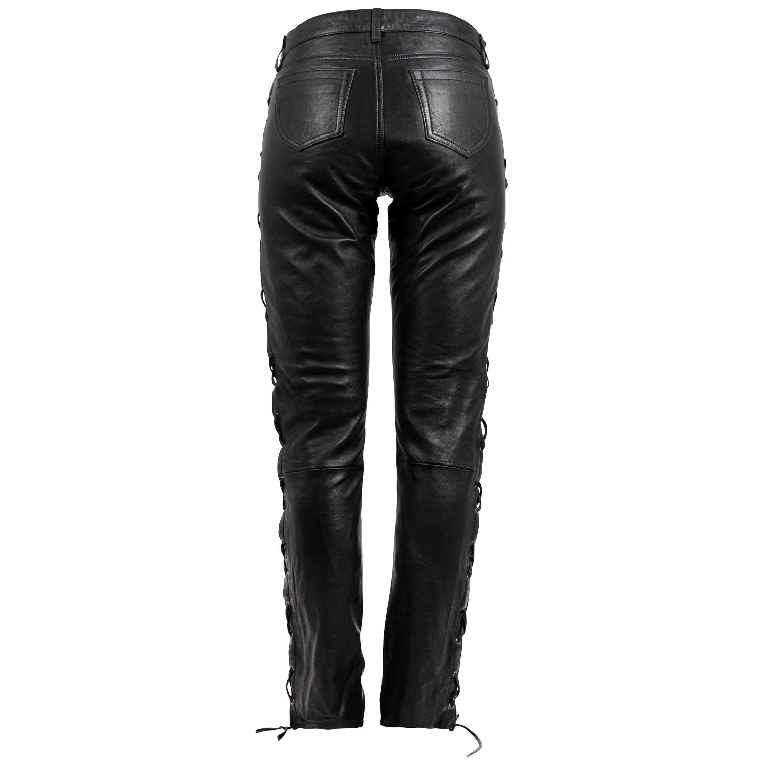 Spodnie damskie skórzane Gipsy czarne GWTie-up-Jeans – ODZIEŻ