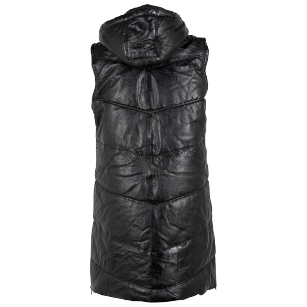 Długa skórzana kamizelka damska Gipsy Czarna GWVroni – BLACK FRIDAY — fotografia 2