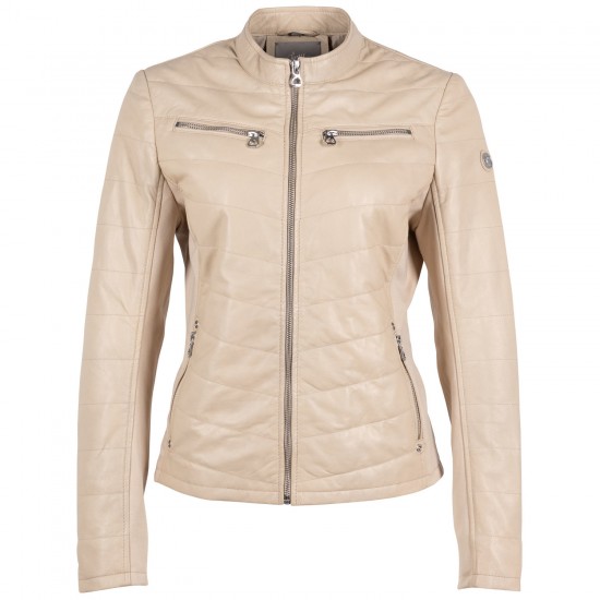 Kurtka skórzana damska Gipsy Jasnobeżowa Jantje