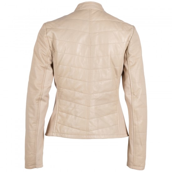 Kurtka skórzana damska Gipsy Jasnobeżowa Jantje