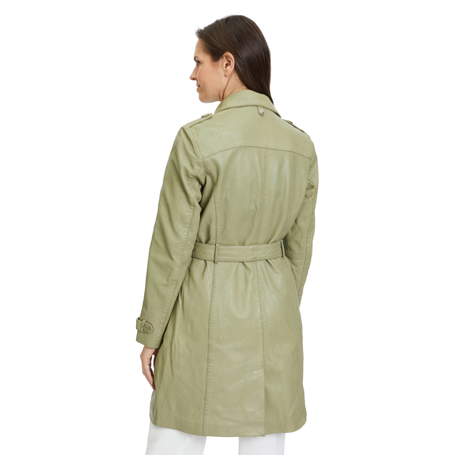 Długa skórzana kurtka damska Gipsy Jasnooliwkowa Laily – BLACK FRIDAY