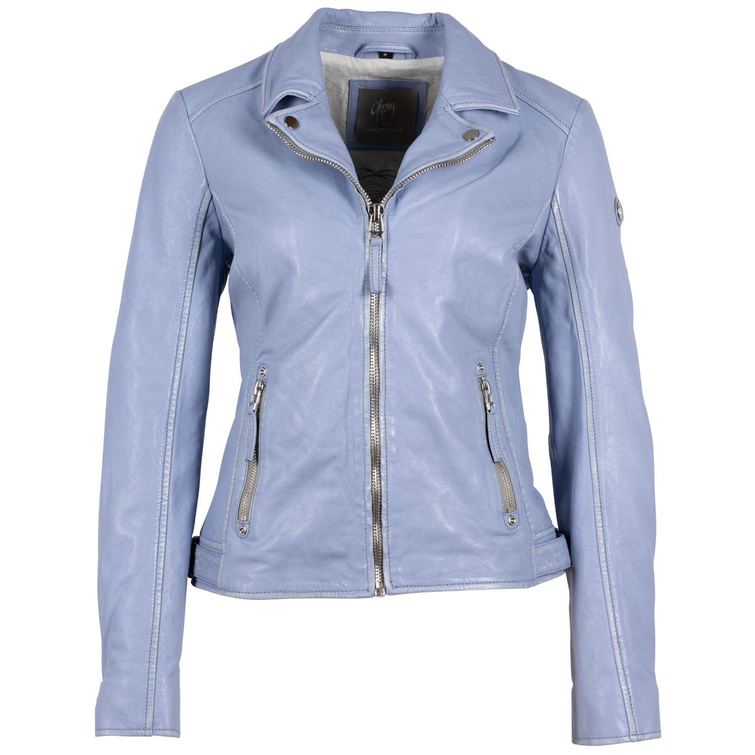 Kurtka skórzana damska Gipsy jasnoniebieska Loreen – BLACK FRIDAY