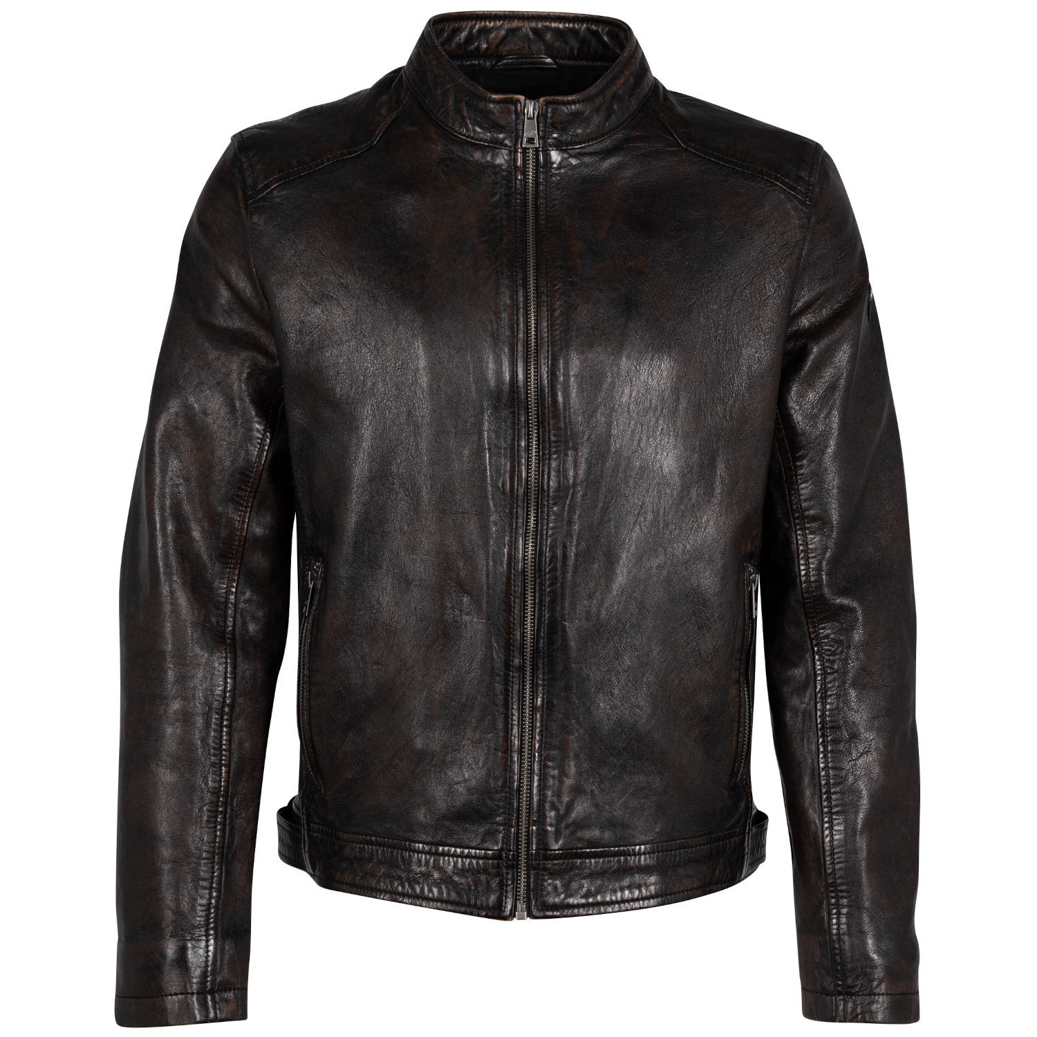 Męska skórzana kurtka Mauritius Antyczny brąz MMAdelmo – Kurtki skórzane