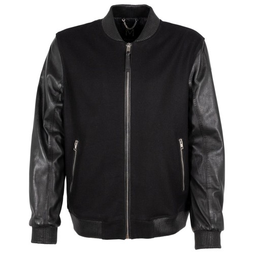 Męska skórzana kurtka Mauritius Srebrno-czarna MMAleck