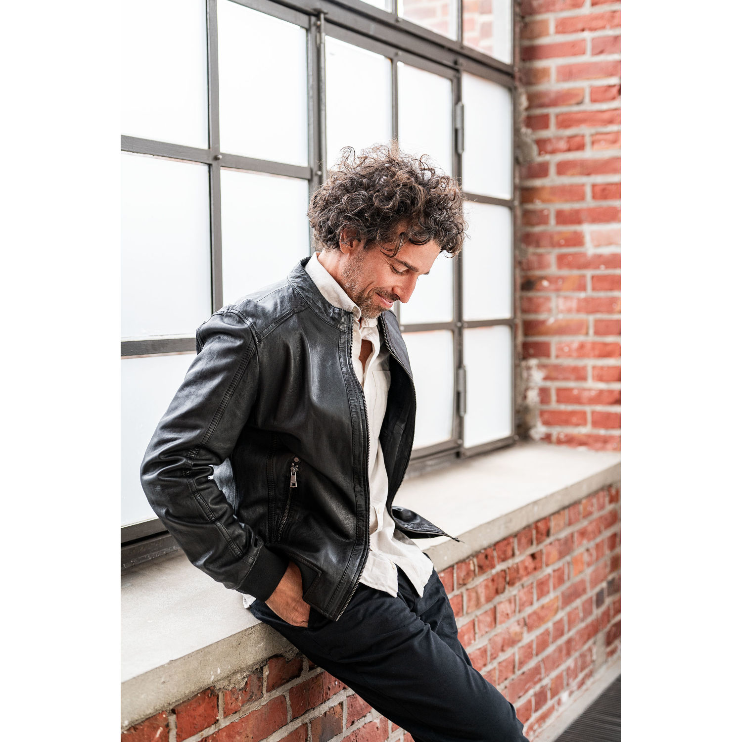 Męska skórzana kurtka Mauritius Czarna MMGoran – Kurtki skórzane