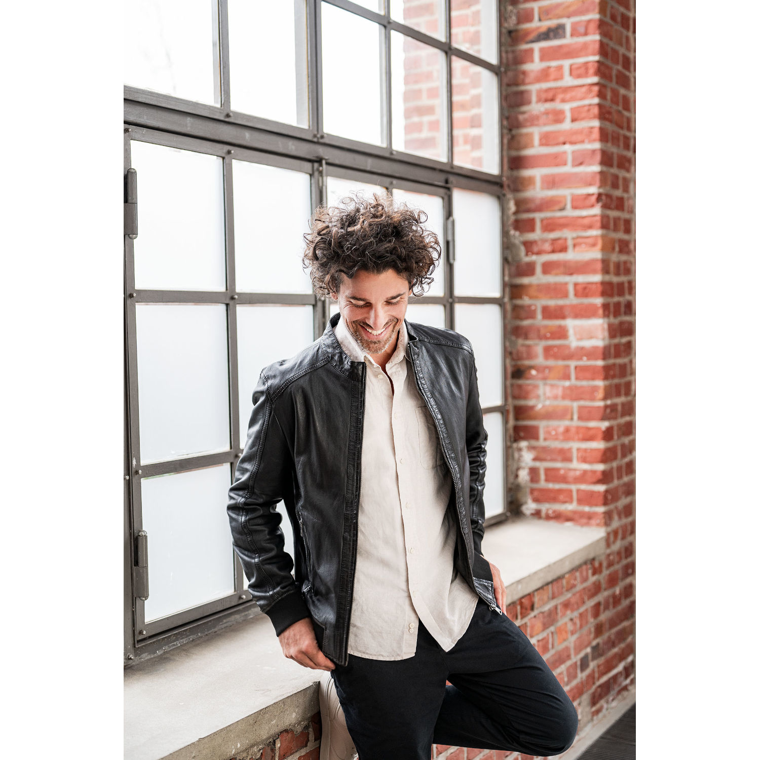 Męska skórzana kurtka Mauritius Czarna MMGoran – Kurtki skórzane