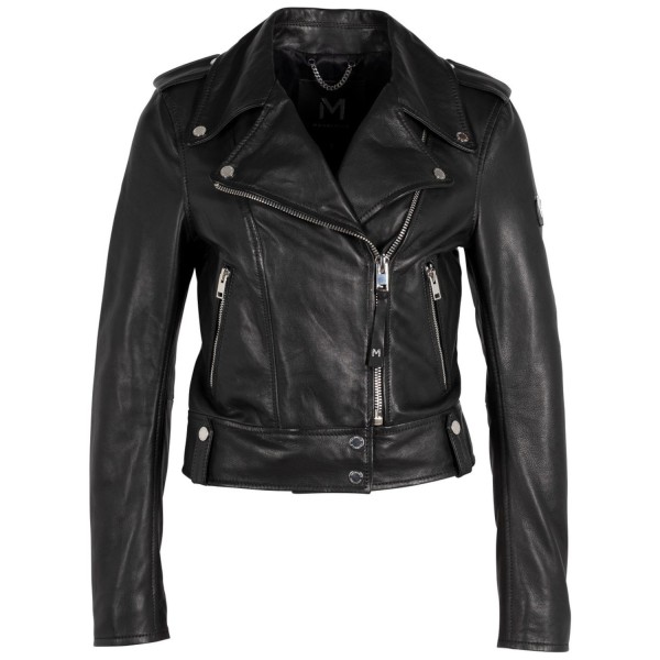 Kurtka skórzana damska Mauritius Srebrno-czarna MWLunah