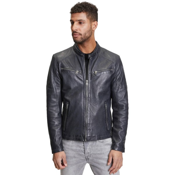 Męska skórzana kurtka Gipsy granatowo-czarna Marc