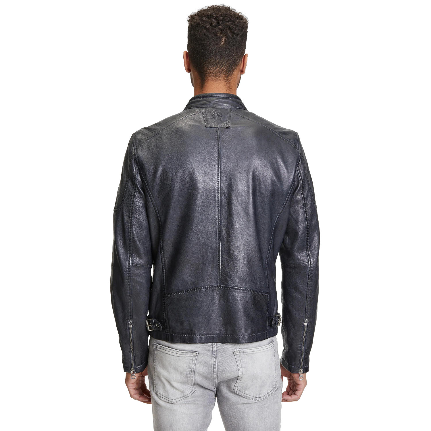 Męska skórzana kurtka Gipsy granatowo-czarna Marc – BLACK FRIDAY