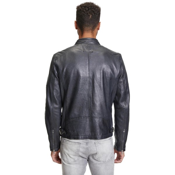 Męska skórzana kurtka Gipsy granatowo-czarna Marc