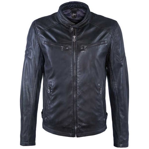Męska skórzana kurtka Gipsy granatowo-czarna Marc – BLACK FRIDAY — fotografia 3