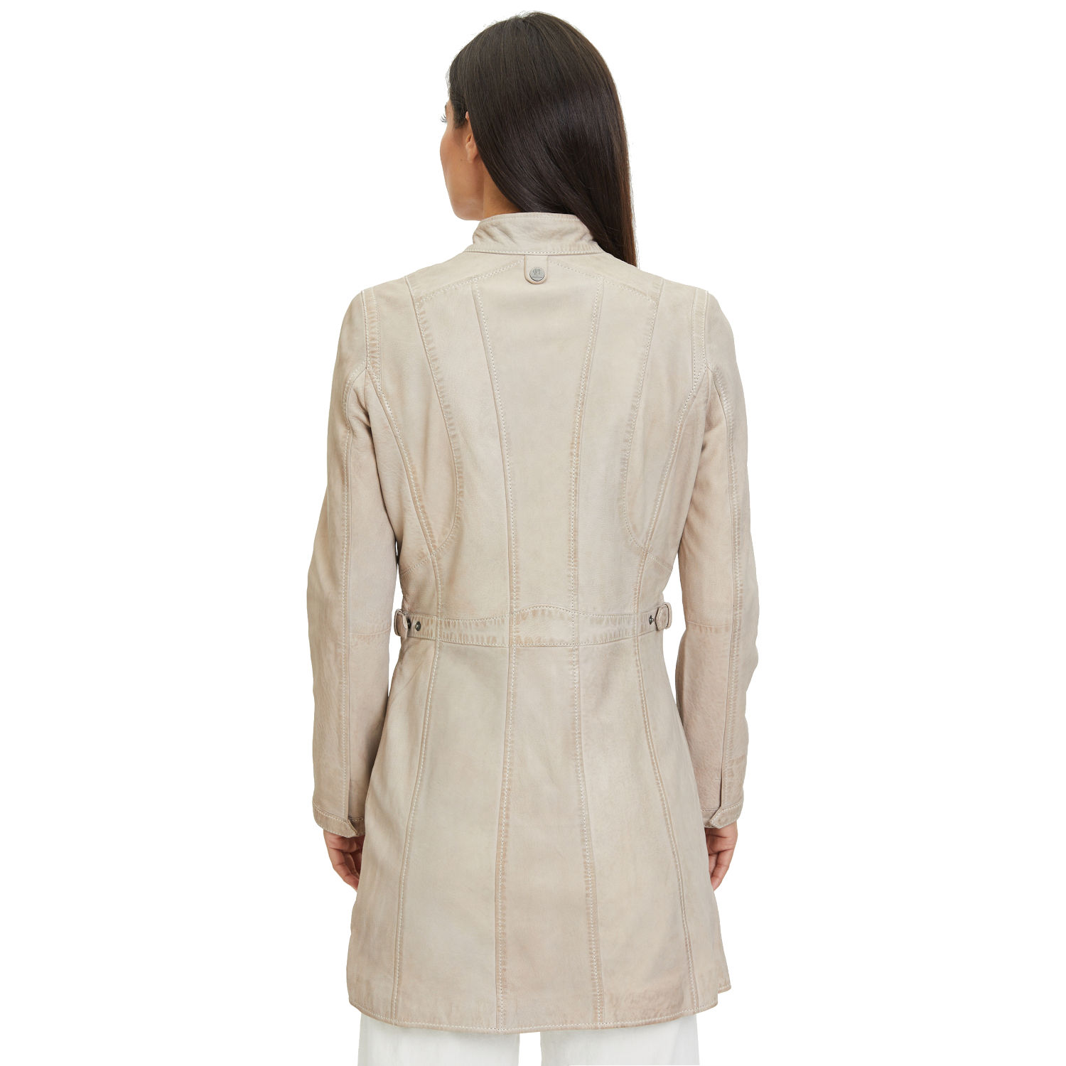 Długa skórzana kurtka damska Gipsy Jasnobeżowa Margarethe – BLACK FRIDAY