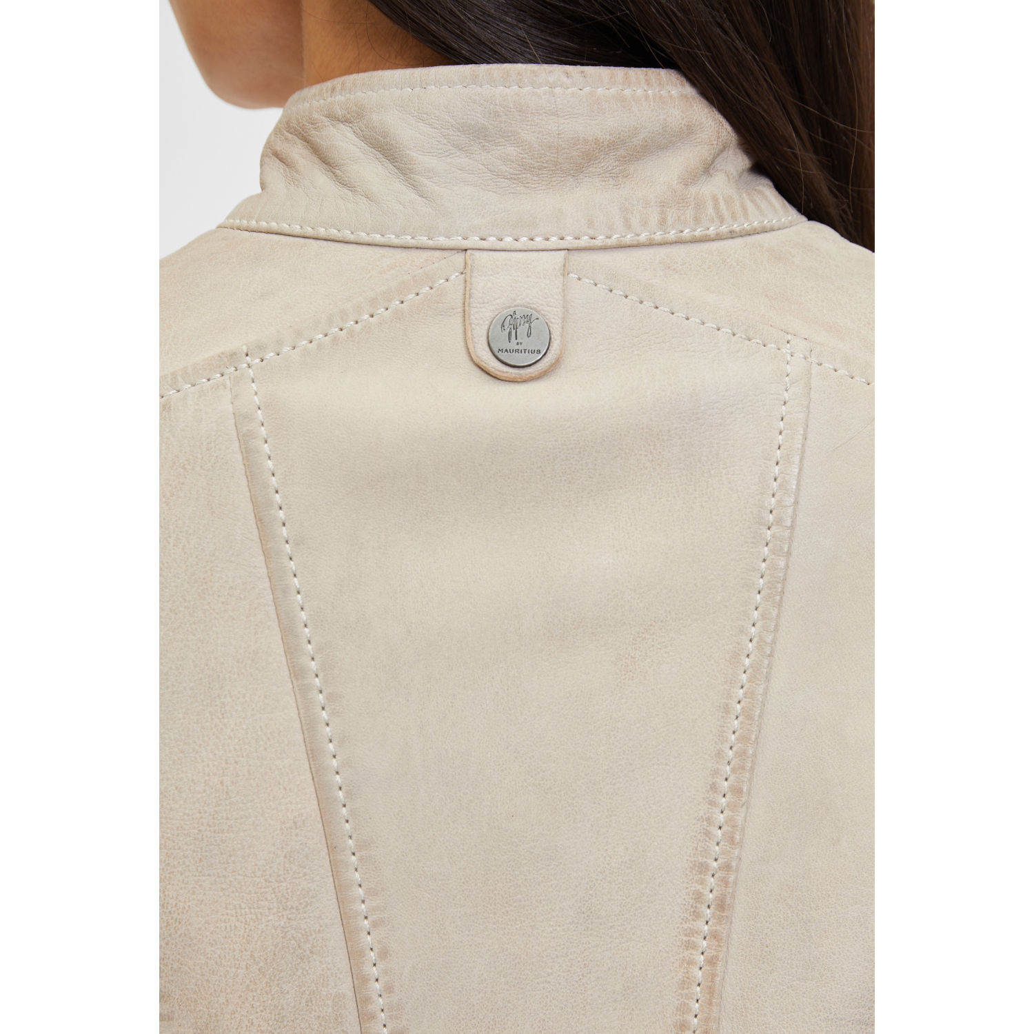 Długa skórzana kurtka damska Gipsy Jasnobeżowa Margarethe – BLACK FRIDAY