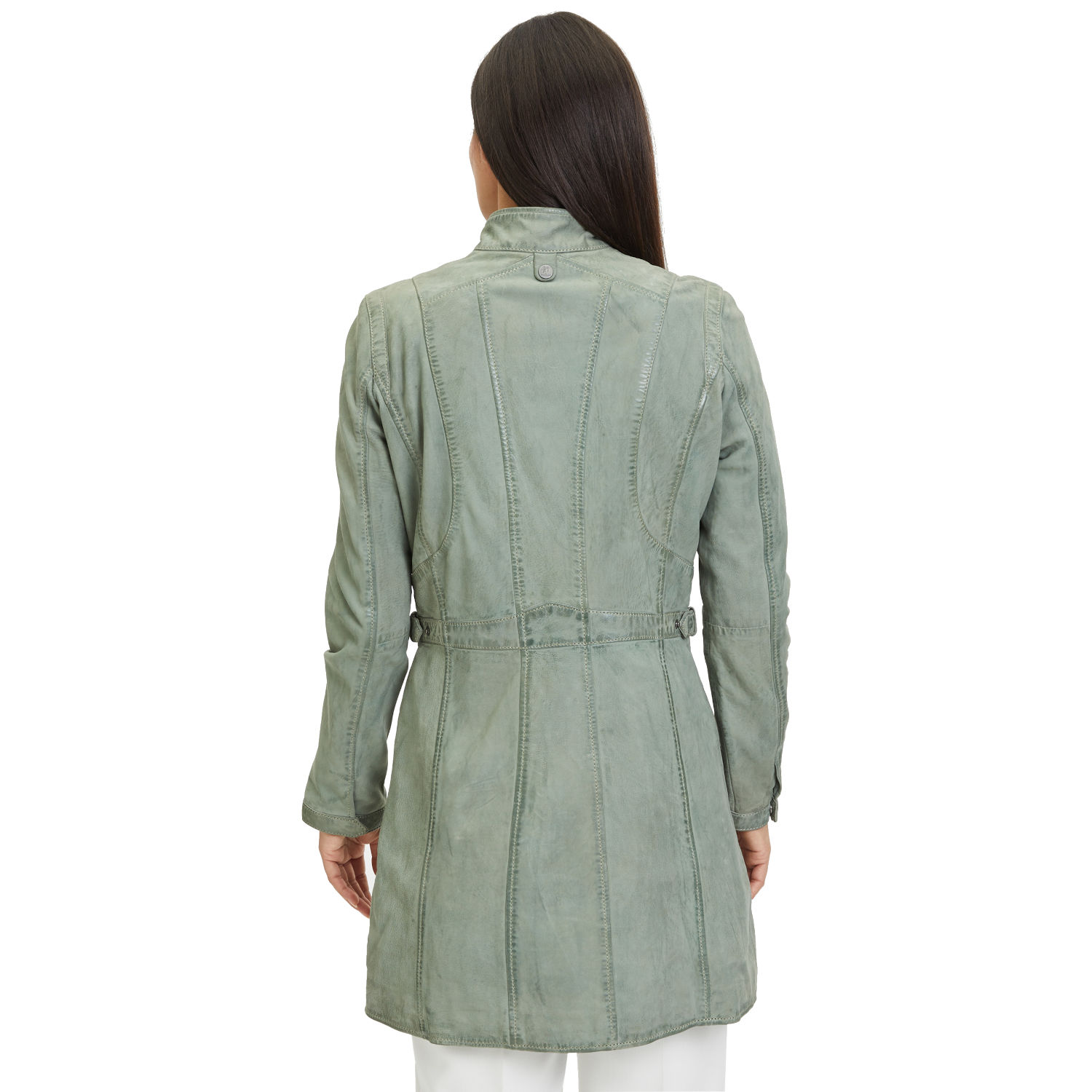 Długa skórzana kurtka damska Gipsy Jasnozielona Margarethe – BLACK FRIDAY