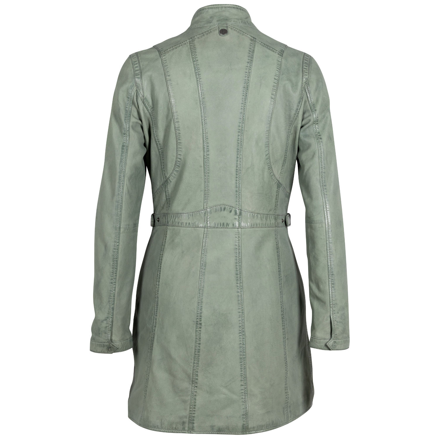 Długa skórzana kurtka damska Gipsy Jasnozielona Margarethe – BLACK FRIDAY