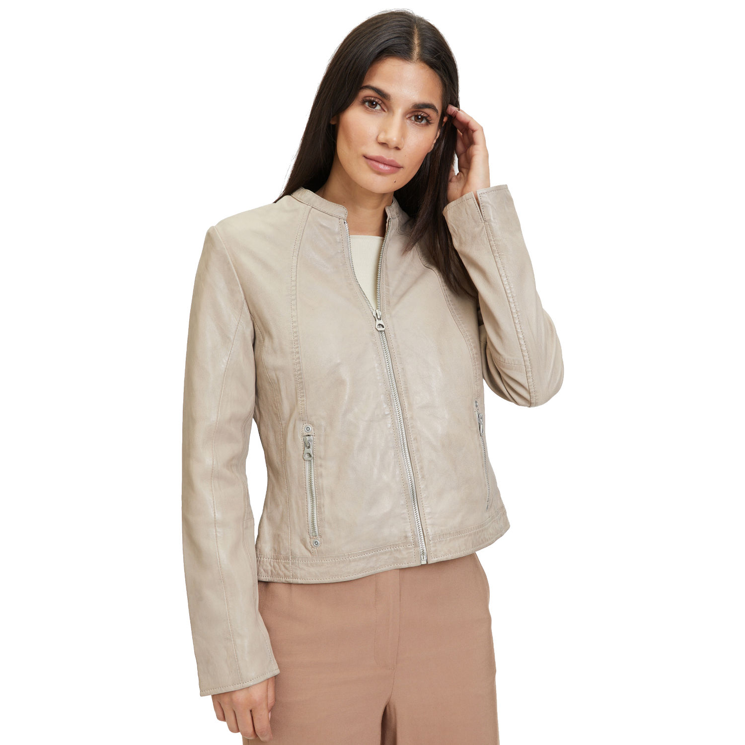 Kurtka skórzana damska Gipsy Jasnobeżowa Marlie – BLACK FRIDAY