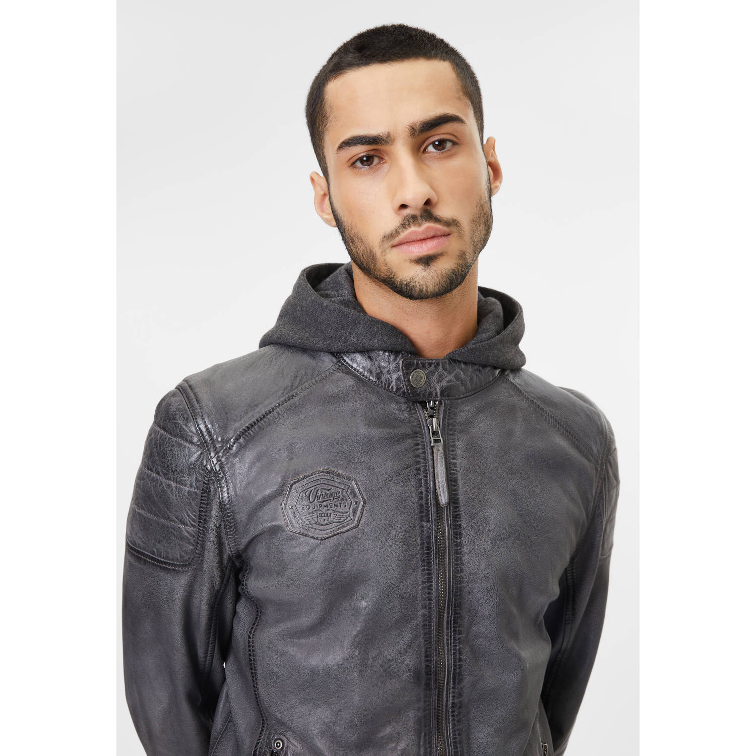 Męska skórzana kurtka Gipsy jasnoszara Nemei – BLACK FRIDAY Męska skórzana kurtka Gipsy jasnoszara Nemei – BLACK FRIDAY