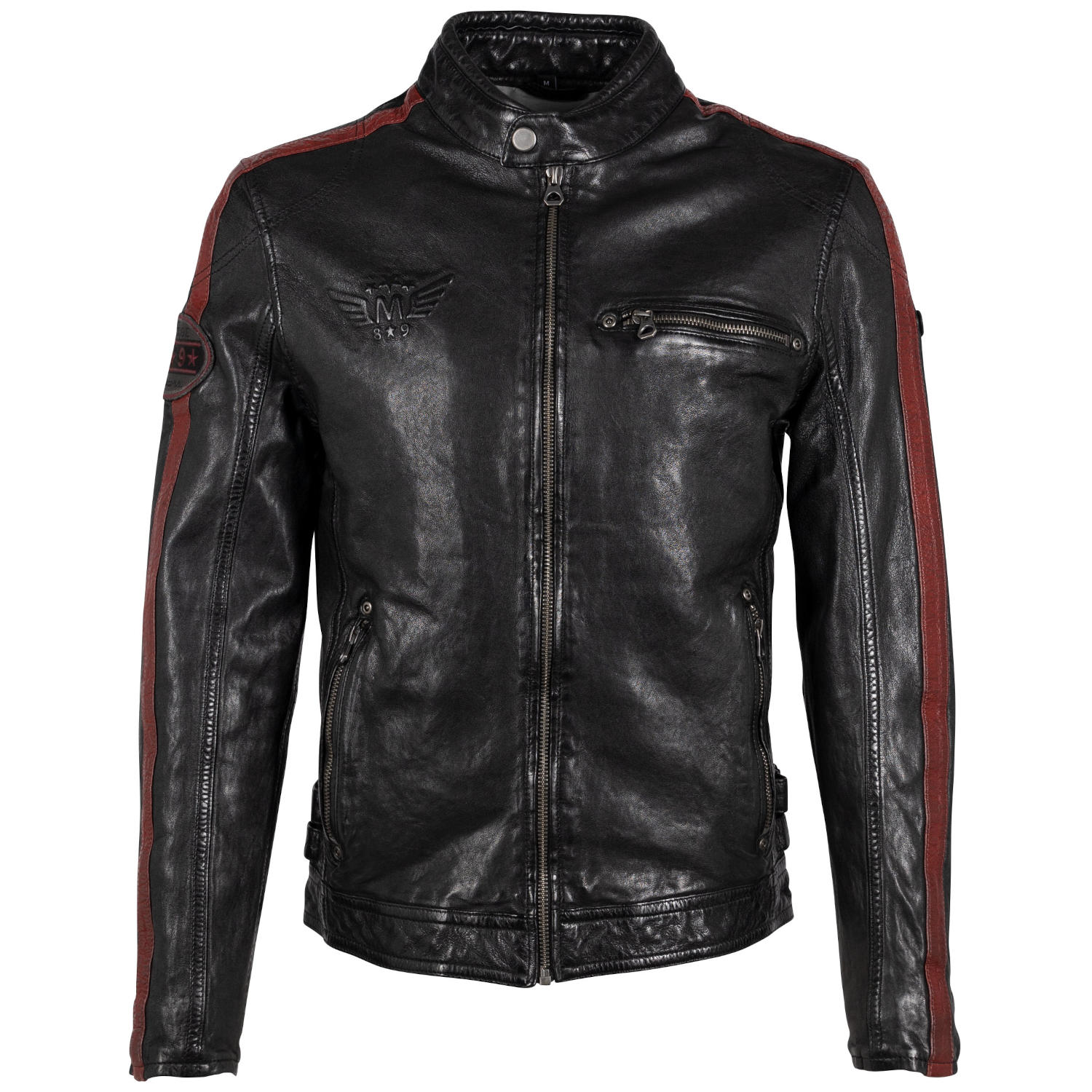 Męska skórzana kurtka Gipsy Czarno/Czerwona GMRic – BLACK FRIDAY