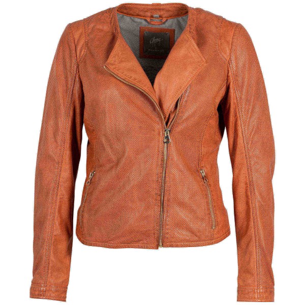 Kurtka skórzana damska Gipsy Pomarańczowa Sinja