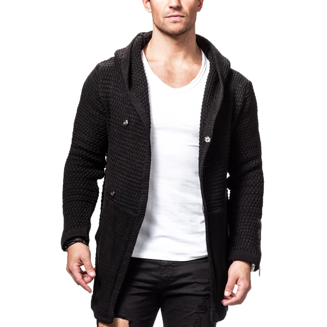 Kurtka-kardigan męski Carisma Black 7221 – BLACK FRIDAY