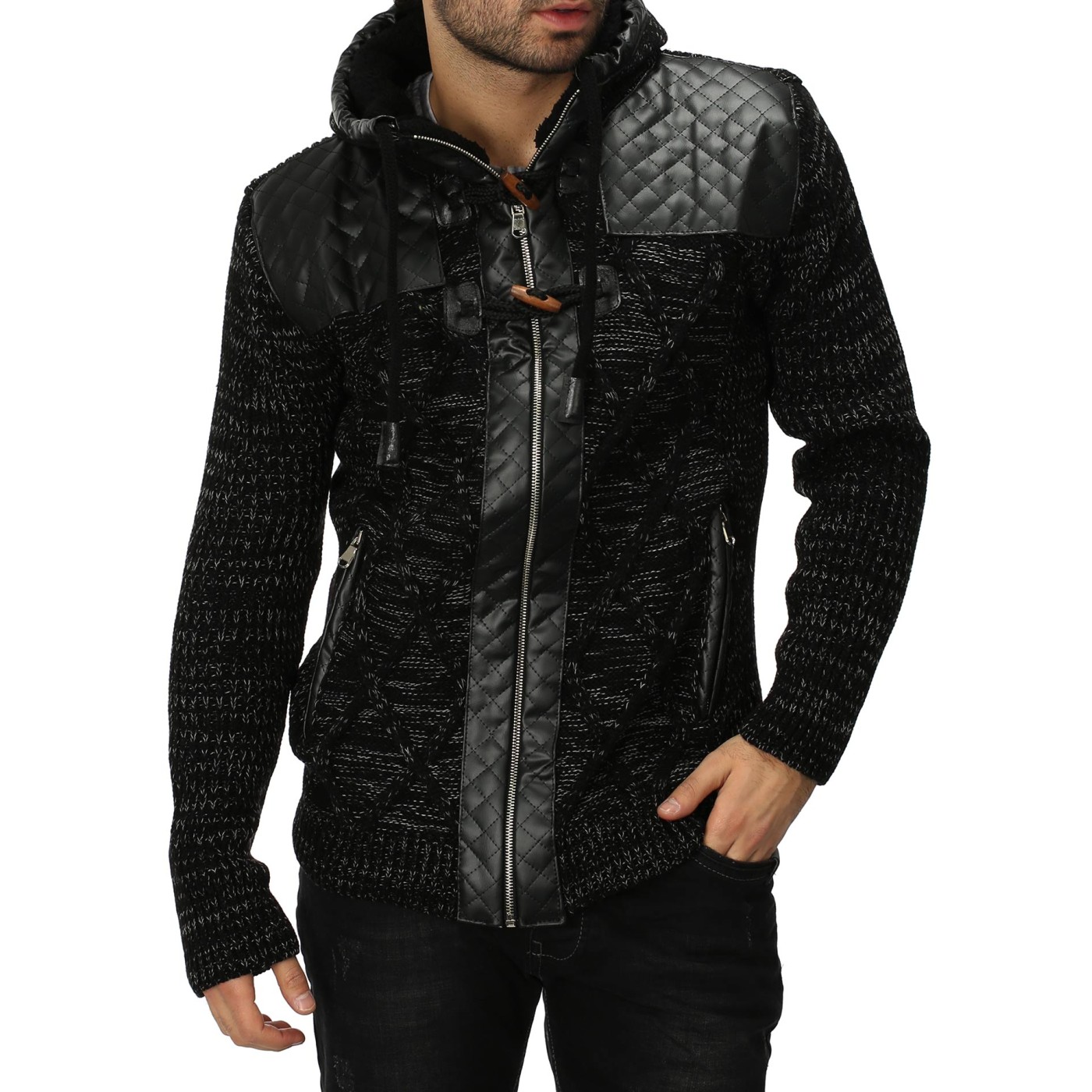 Kurtka-kardigan męski Carisma Black 7293 – ODZIEŻ