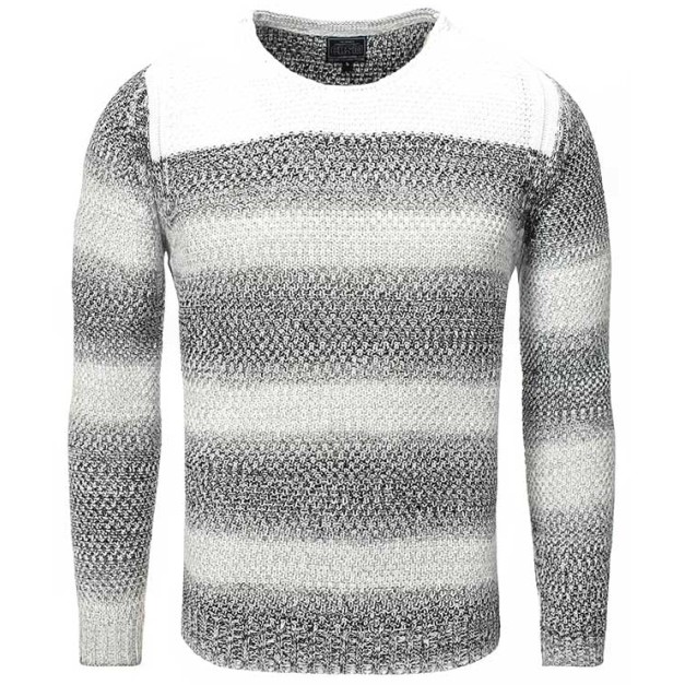 Męski sweter dzianinowy Carisma czarno-biały 7301 – BLACK FRIDAY Męski sweter dzianinowy Carisma czarno-biały 7301 – BLACK FRIDAY