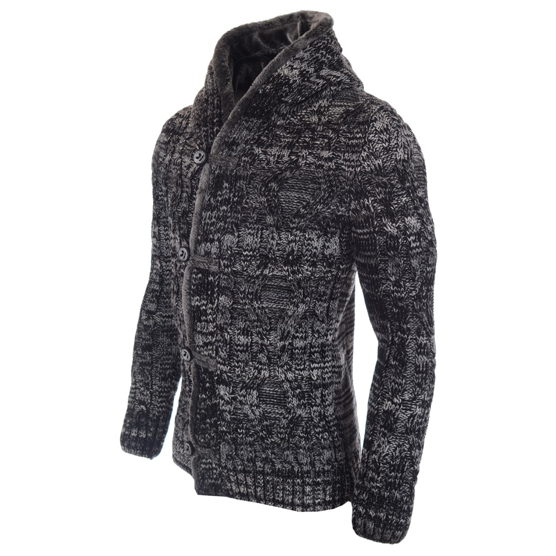 Kurtka-kardigan męski Carisma Black 7344 – ODZIEŻ Kurtka-kardigan męski Carisma Black 7344 – ODZIEŻ