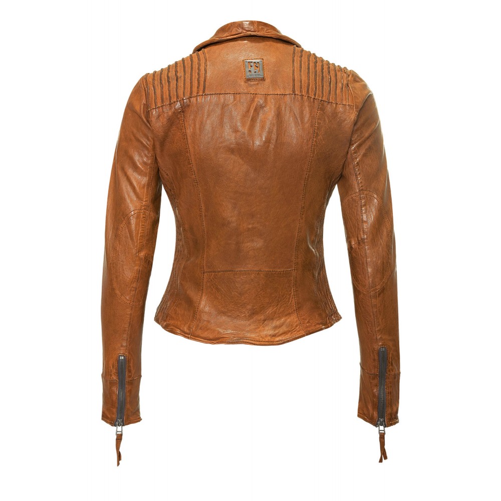 Kurtka motocyklowa damska Freaky Nation Cognac Biker FN22350 z prawdziwej skóry – BLACK FRIDAY