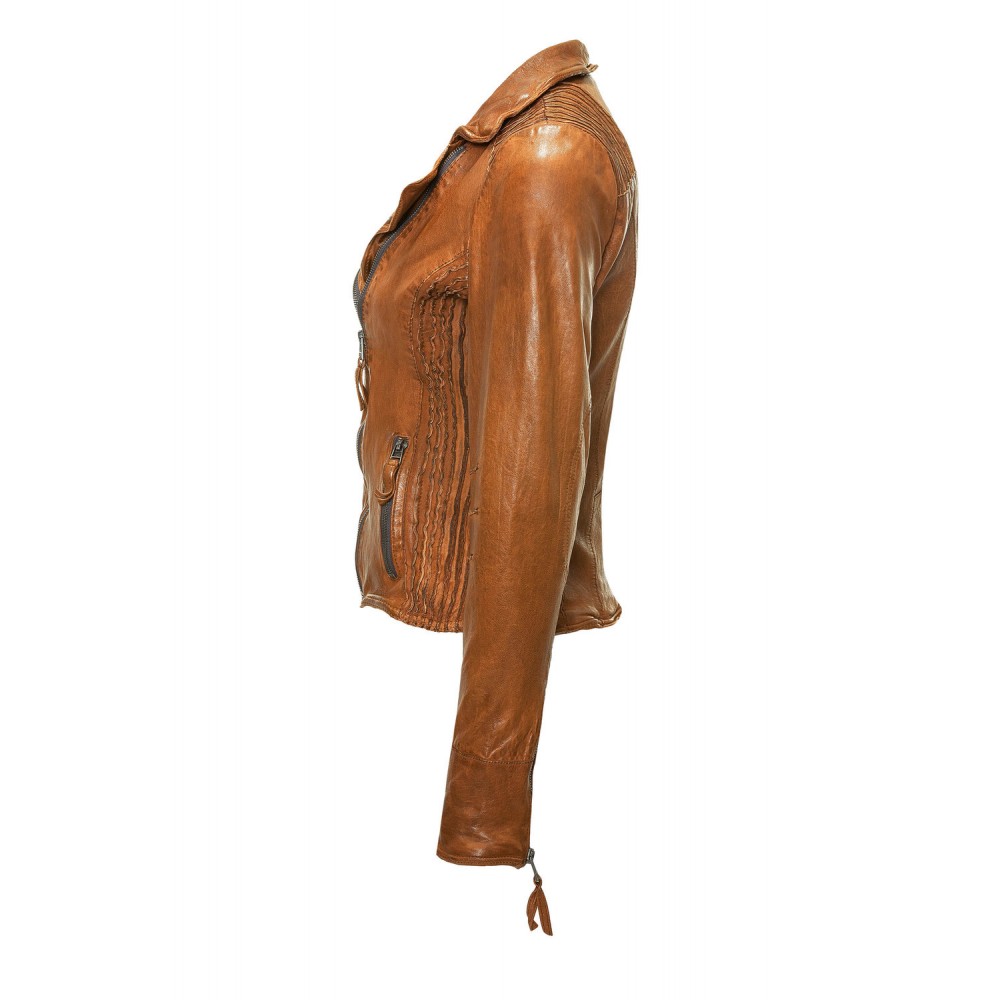 Kurtka motocyklowa damska Freaky Nation Cognac Biker FN22350 z prawdziwej skóry – BLACK FRIDAY