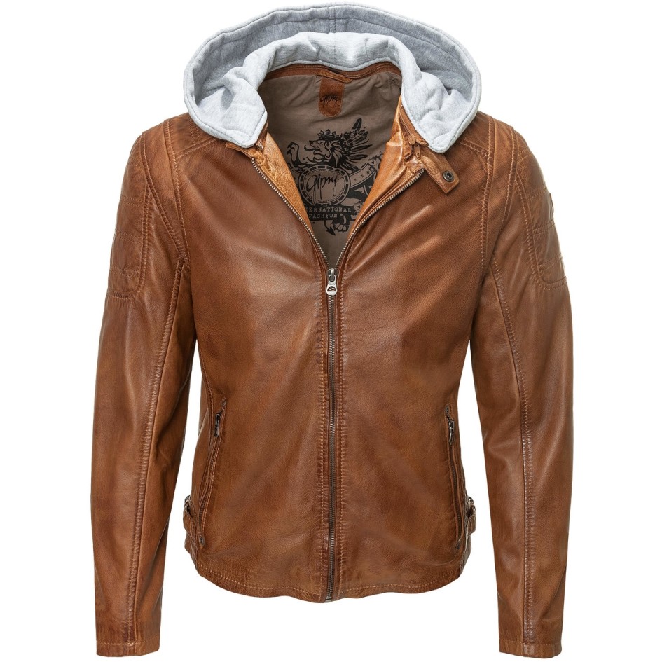 Męska kurtka skórzana Gipsy Cognac Rylo LAKEV – ODZIEŻ