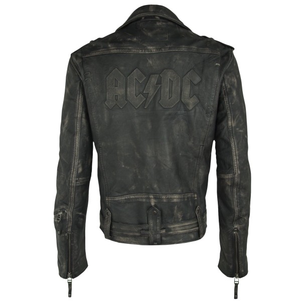 Męska kurtka skórzana Gipsy Czarny Beż AC/DC LROV – ODZIEŻ — fotografia 2