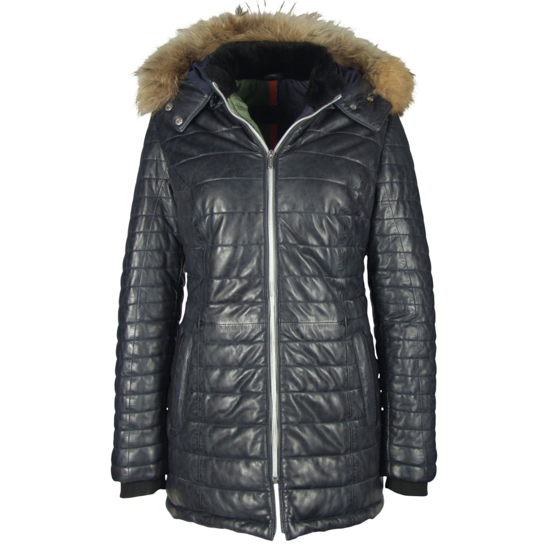 Długa damska kurtka ze skóry naturalnej Gipsy Bleak Navy LNBV W – ODZIEŻ Długa damska kurtka ze skóry naturalnej Gipsy Bleak Navy LNBV W – ODZIEŻ