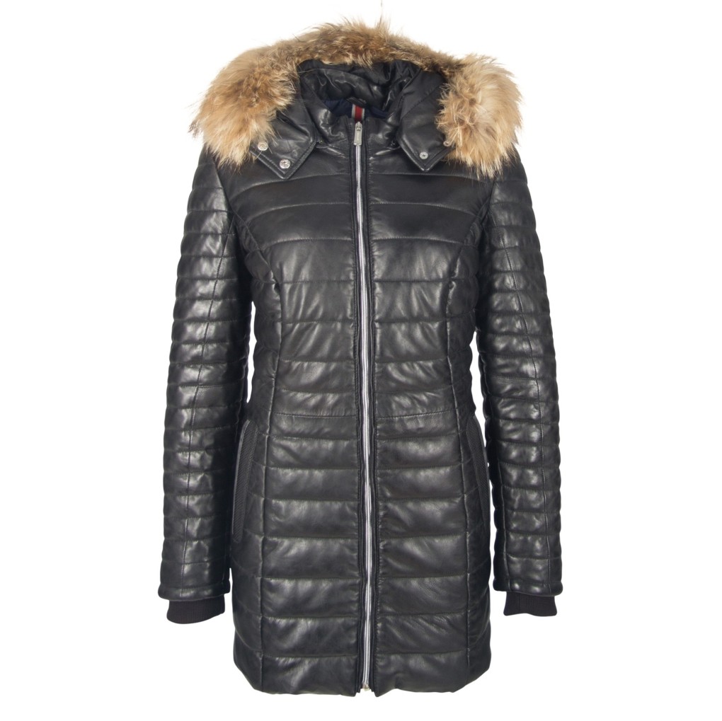 Długa damska kurtka ze skóry naturalnej Gipsy Black Bleak LNBV W – ODZIEŻ