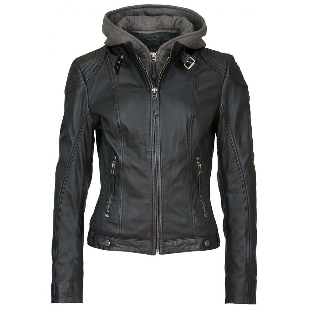 Damska oryginalna skórzana kurtka Gipsy Czarna Cacey - readytowear