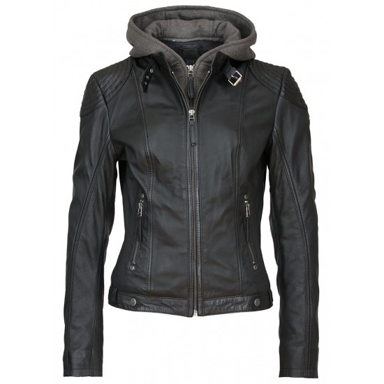 Damska oryginalna skórzana kurtka Gipsy Czarna Cacey