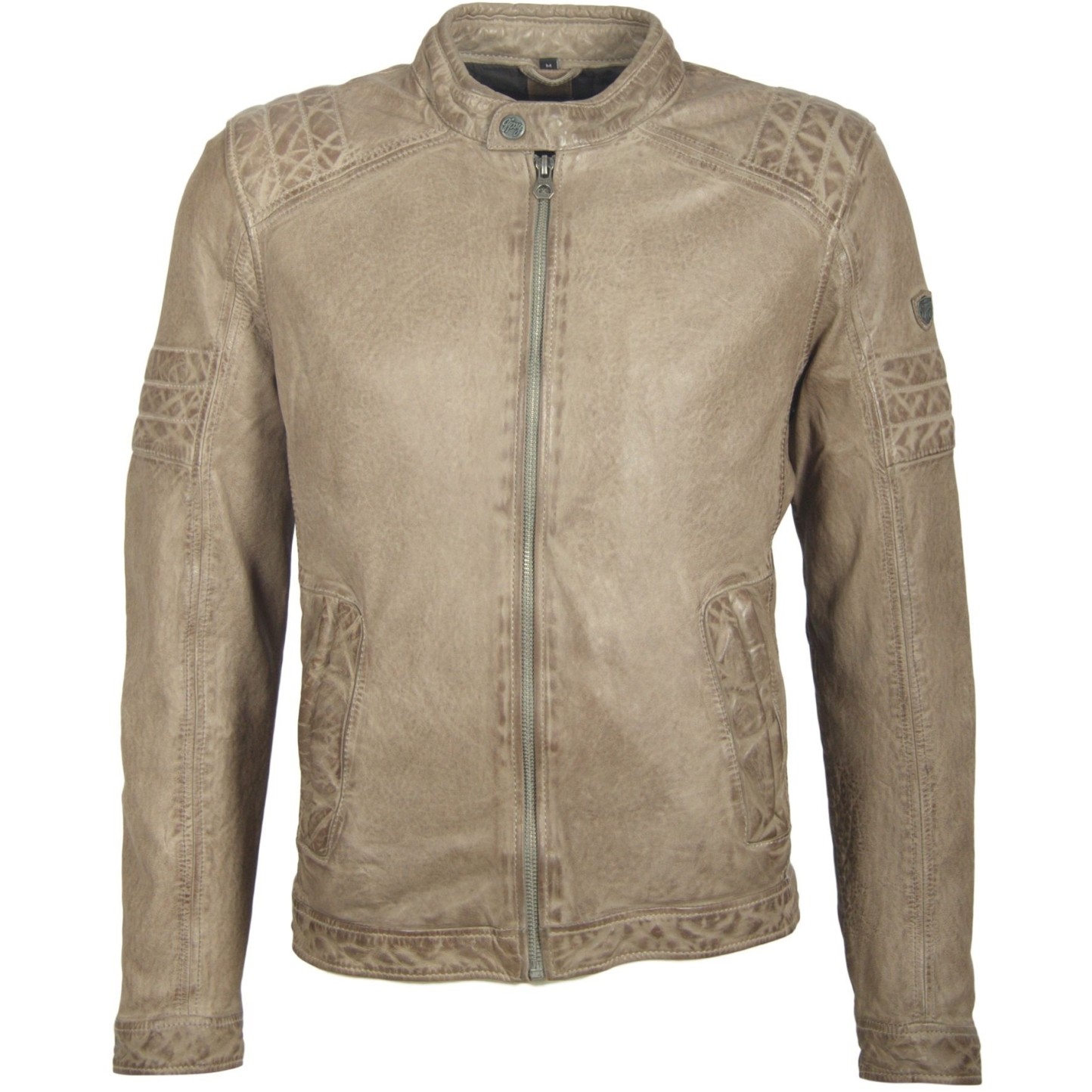 Męska kurtka skórzana Gipsy Cave Grey S19 LEGVW – ODZIEŻ
