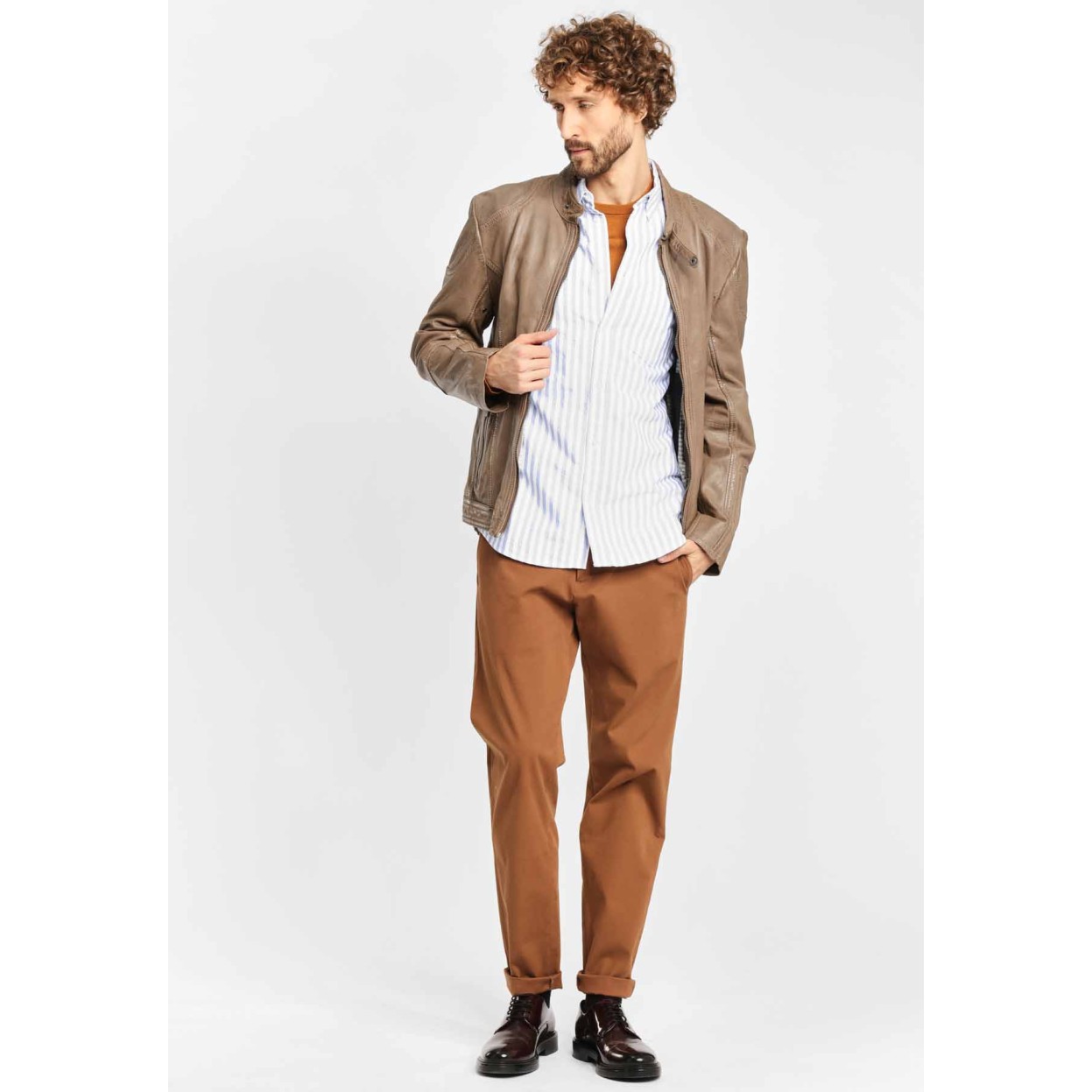 Męska kurtka skórzana Gipsy Sky Grey LAAV – ODZIEŻ