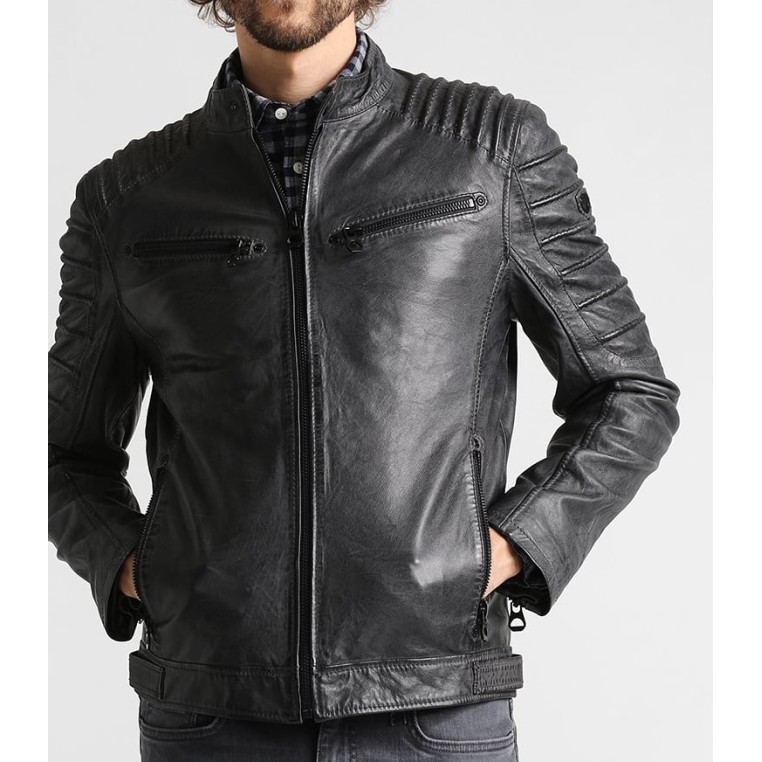 Męska skórzana kurtka Gipsy Antracytowa Coulter SF LVW – BLACK FRIDAY